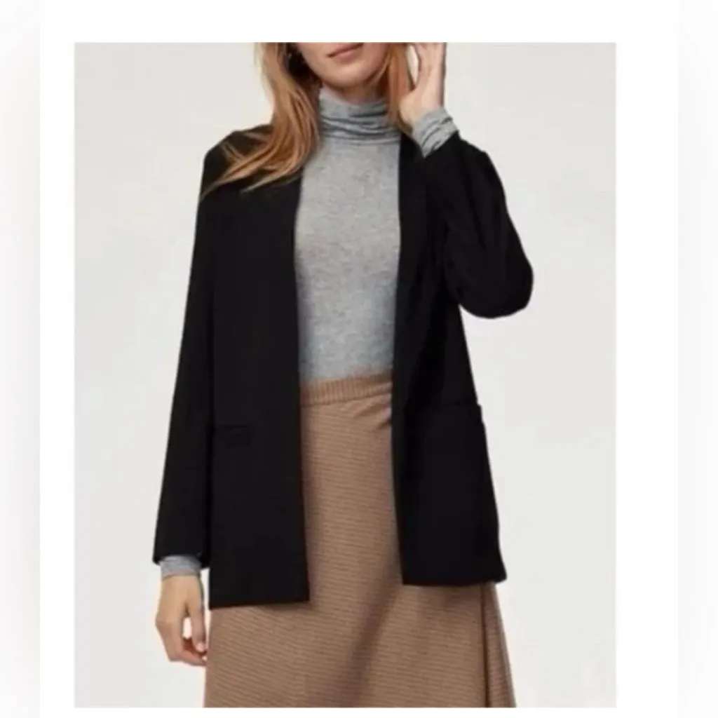 Aritzia WILFRED Solaina Open Front Black Blazer size Large - Image 3