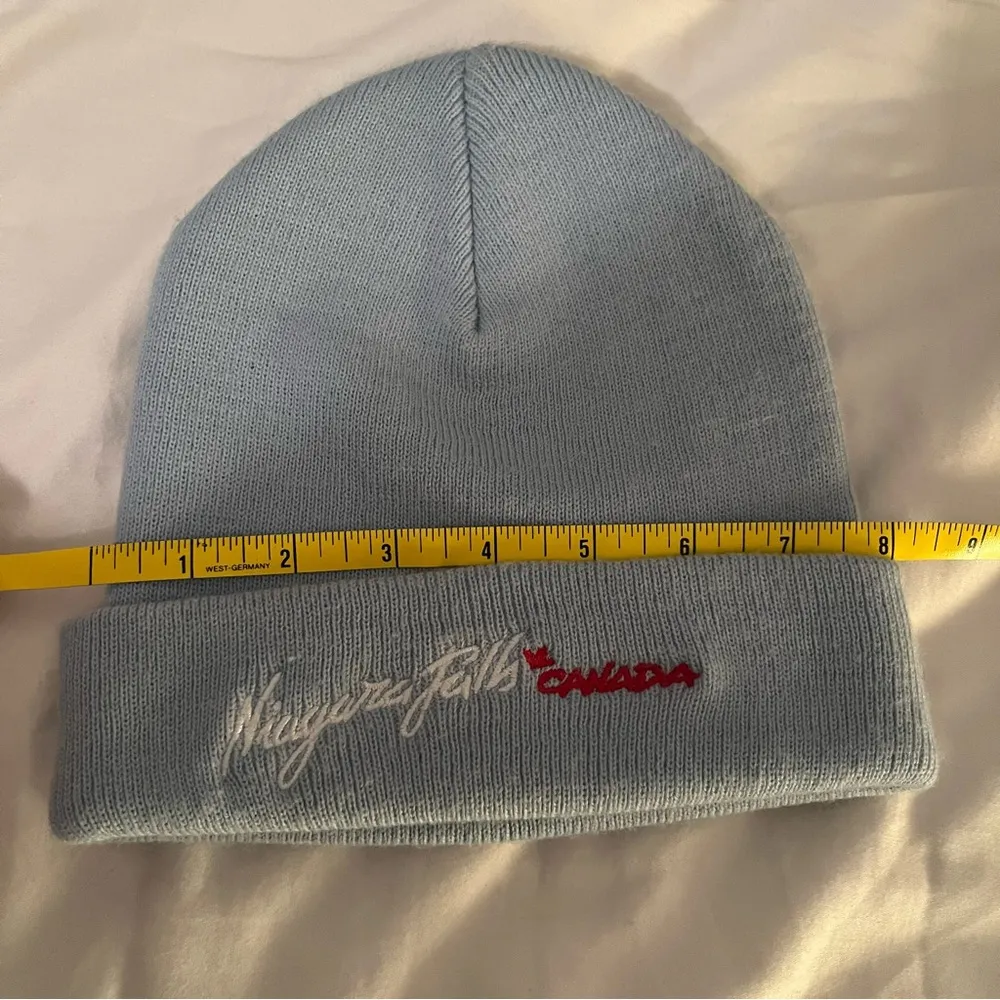 Niagara Falls Canada beanie sock hat Blue - Image 3