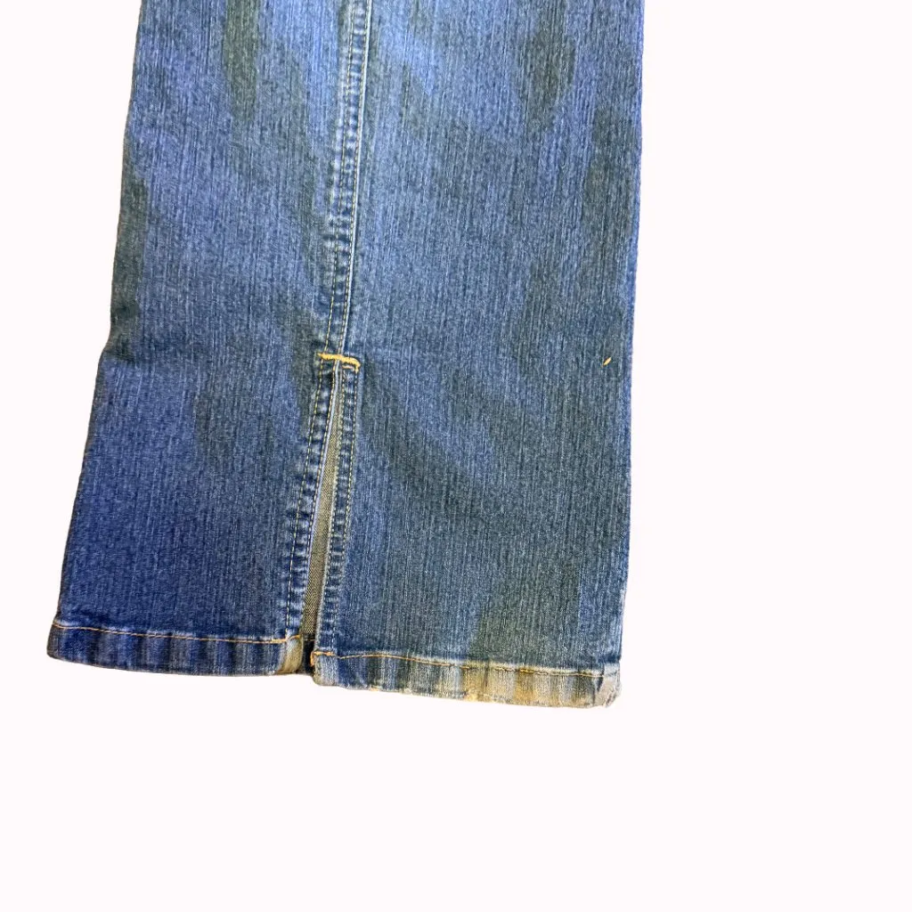 Old Navy Y2K Low Rise Flare Jeans Side Slit Hem 2002 Vintage Stretch Size 4-6 - Image 7