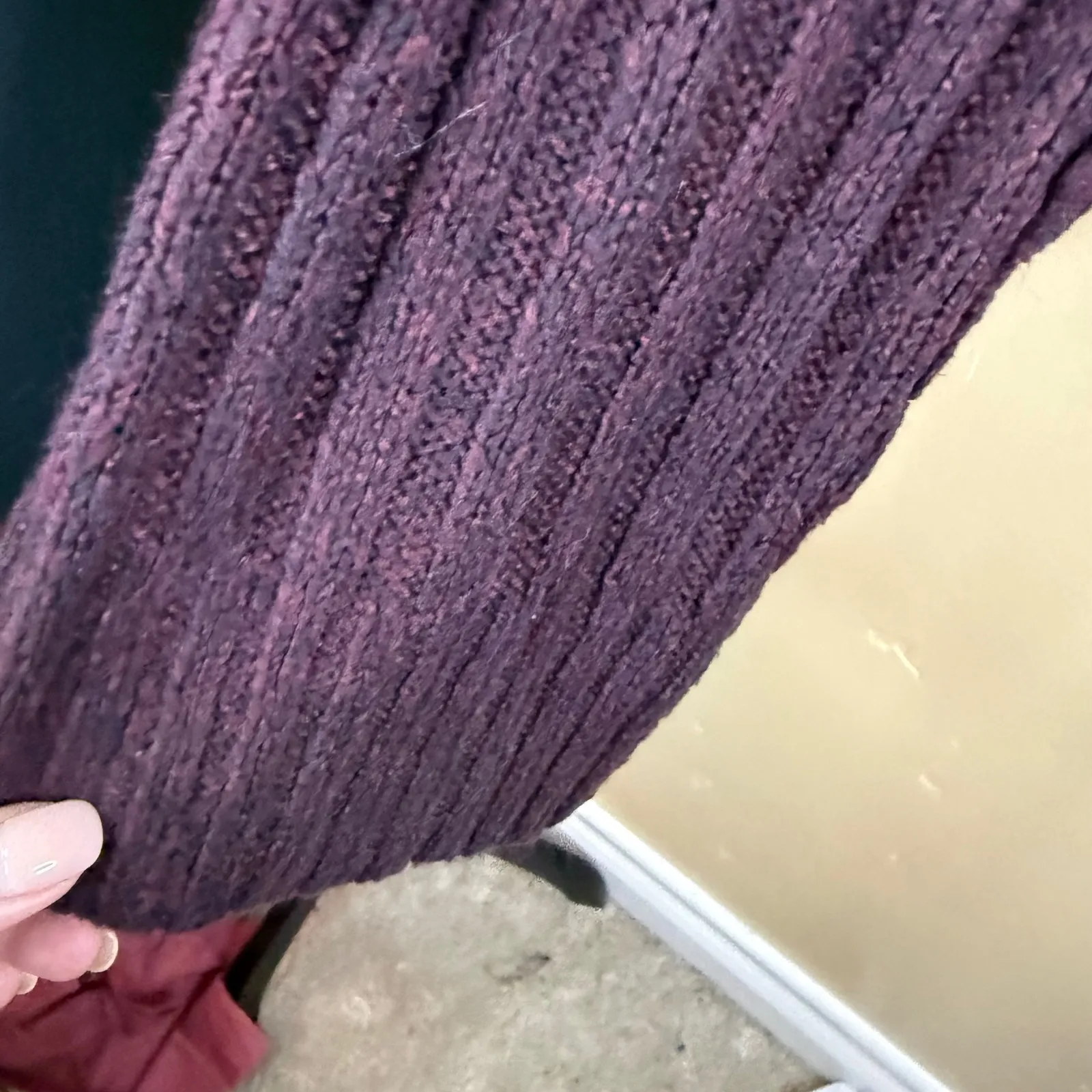 Natural Life Women Burgundy Ribbed Turtleneck Button Detail Sweater Size L - Image 5