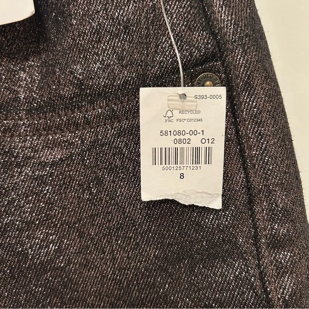 Old Navy OG Straight  High-Waisted Shine Ankle Jeans Black Shine Sz.8 NWT - Image 7