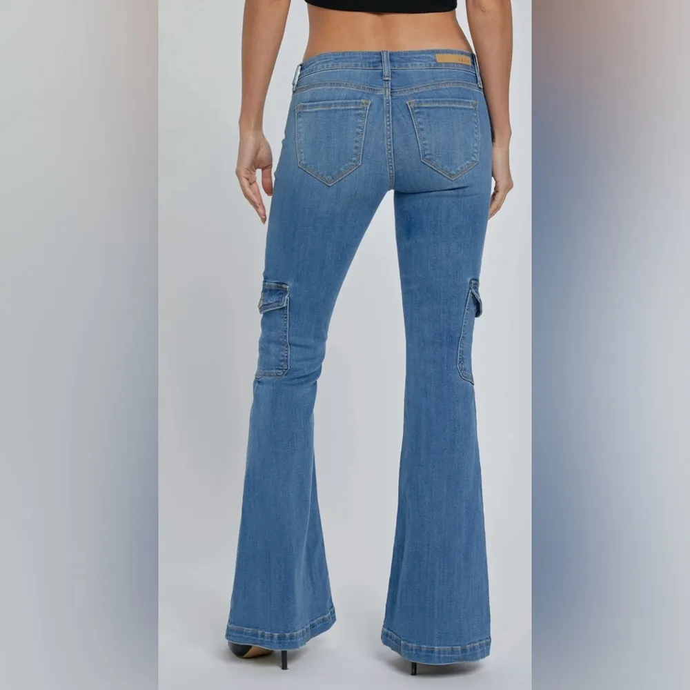 Women's Blue Flared Jeans - Image 2