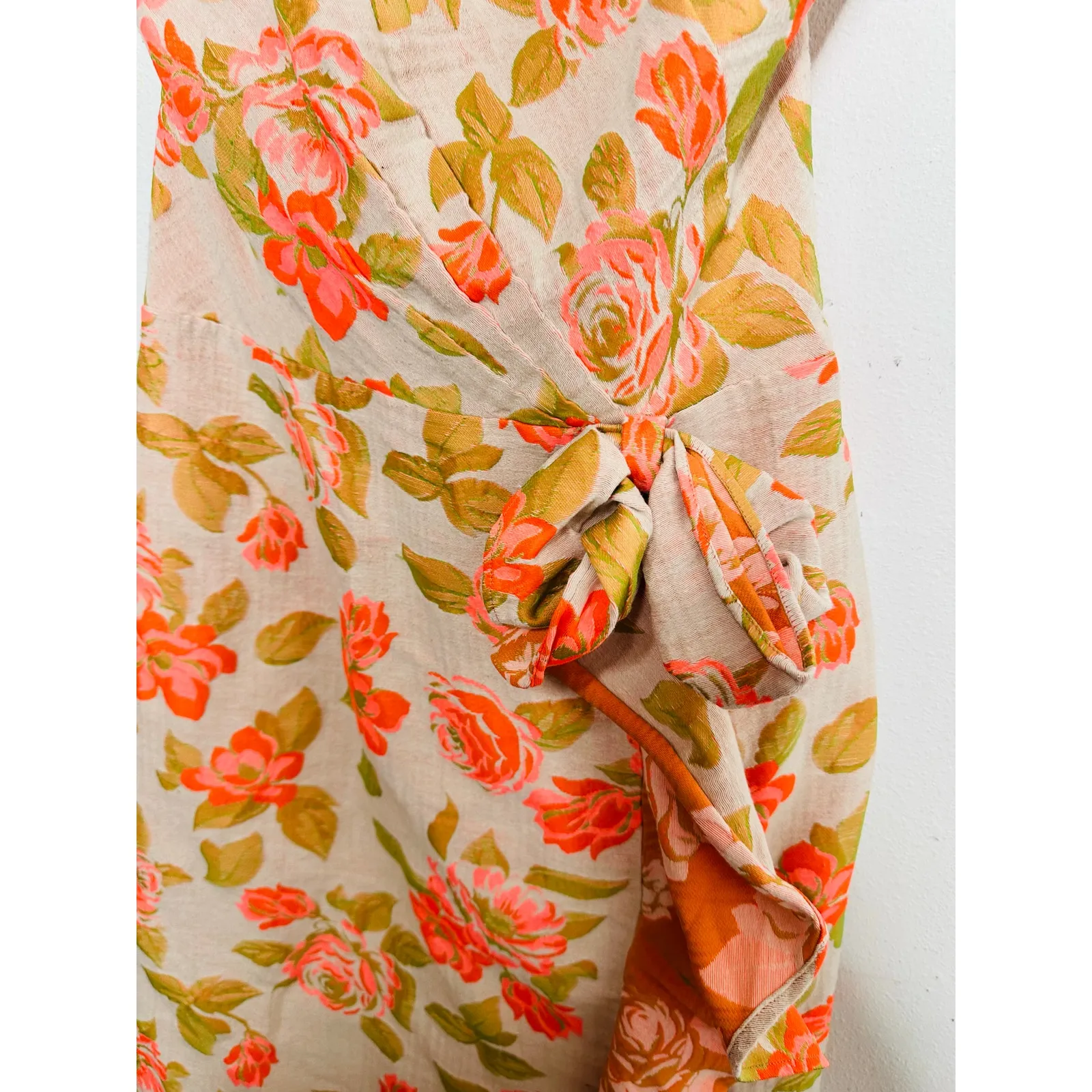 SHOSHANNA Multicolor Floral Cotton Blend Statement Bow Tie Merlin Dress Size 12 - Image 8