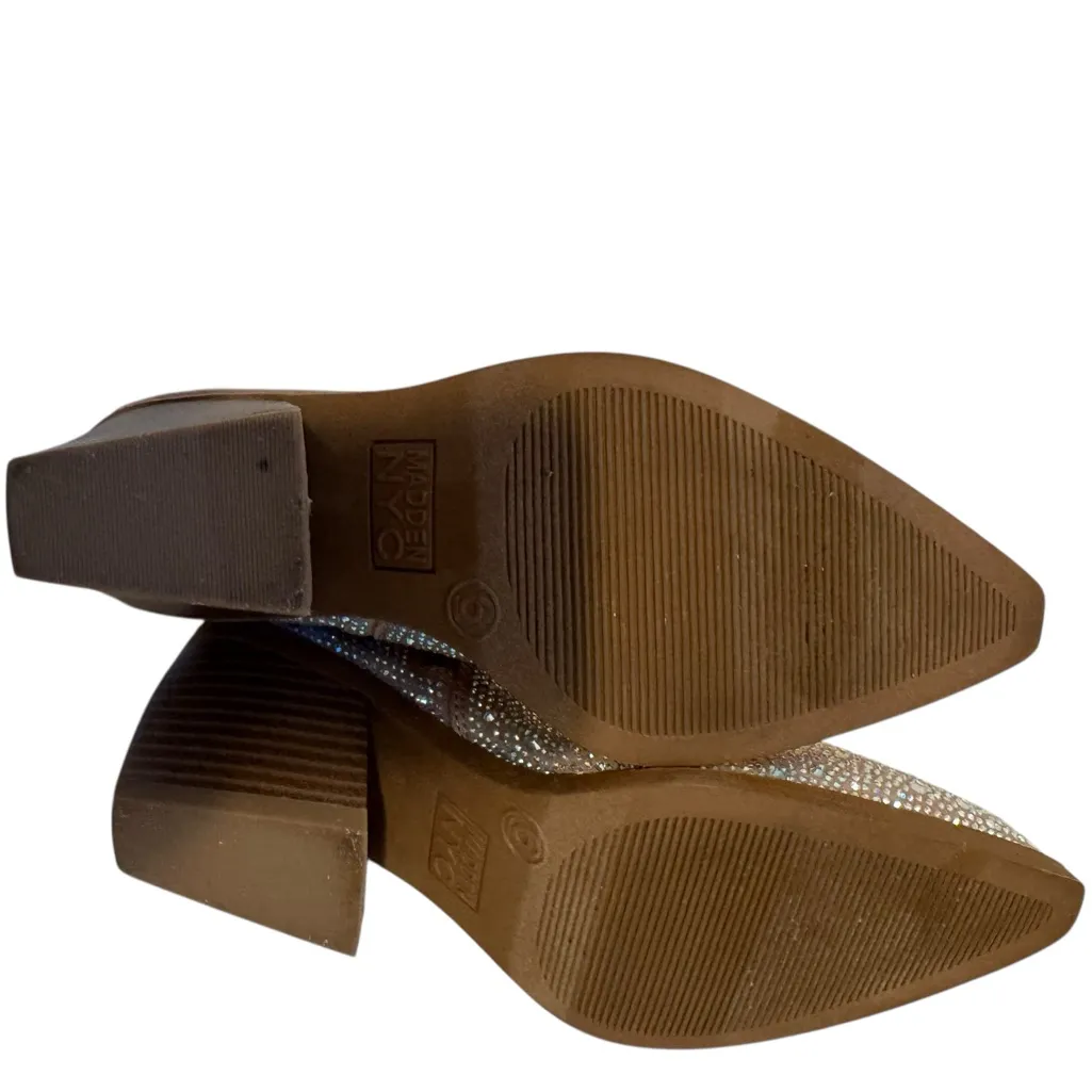 Sparkling Rhinestone Ankle Booties Brown Size 6 - Image 6