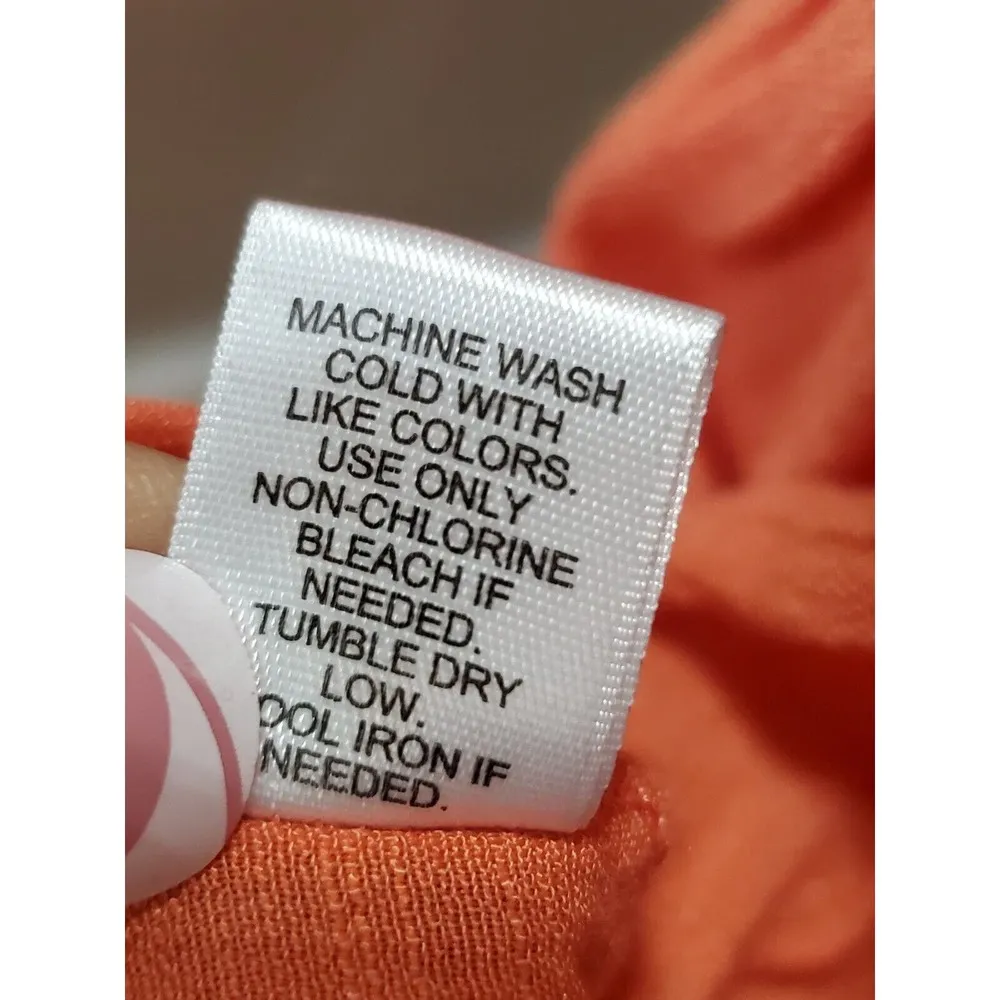 Est. 1946 Women's Orange Rayon Scoop Neck Long Flutter Sleeve Top Blouse Size XL - Image 10