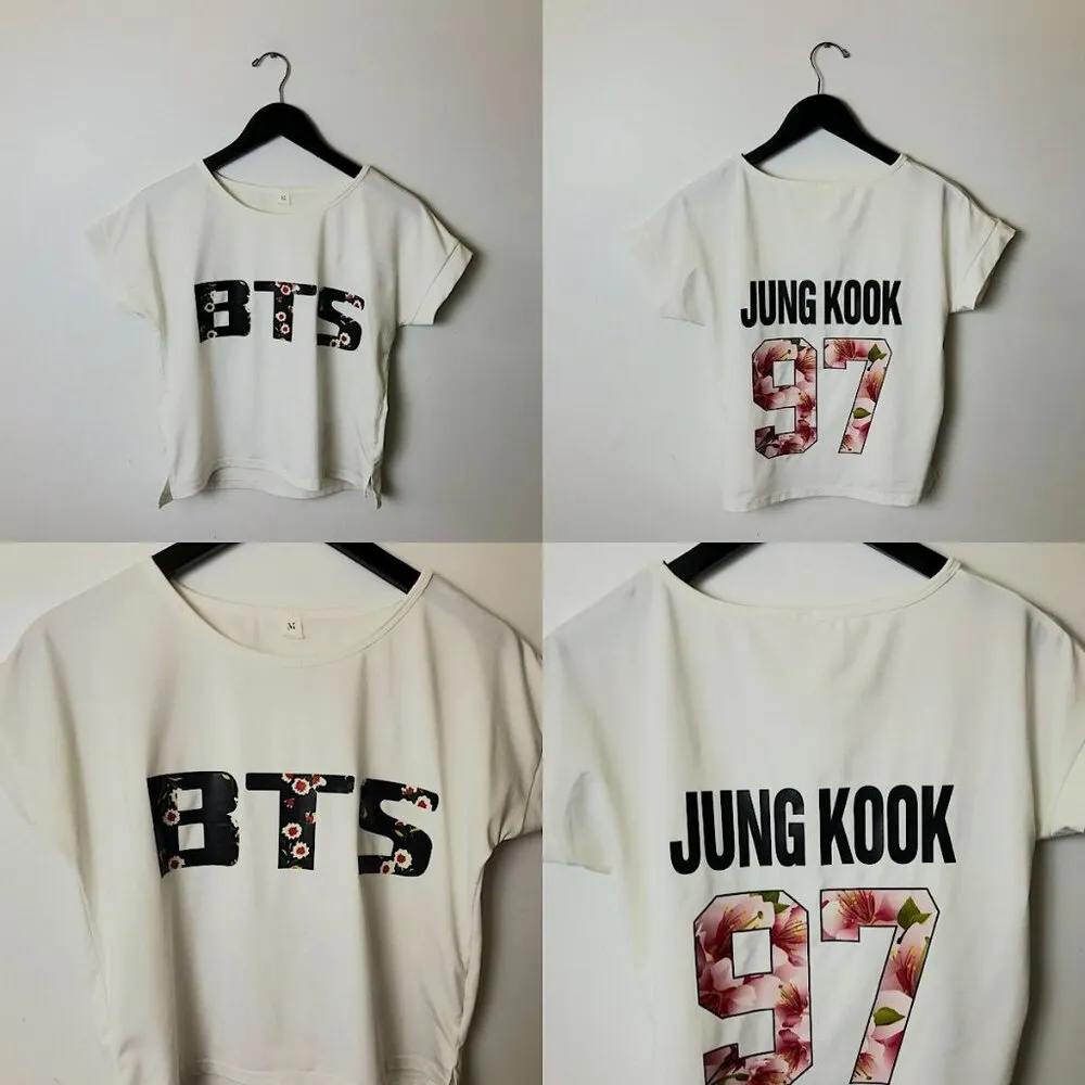 BTS Jung Kook Graphic Tee Womens White Small S T Shirt Top - Image 13