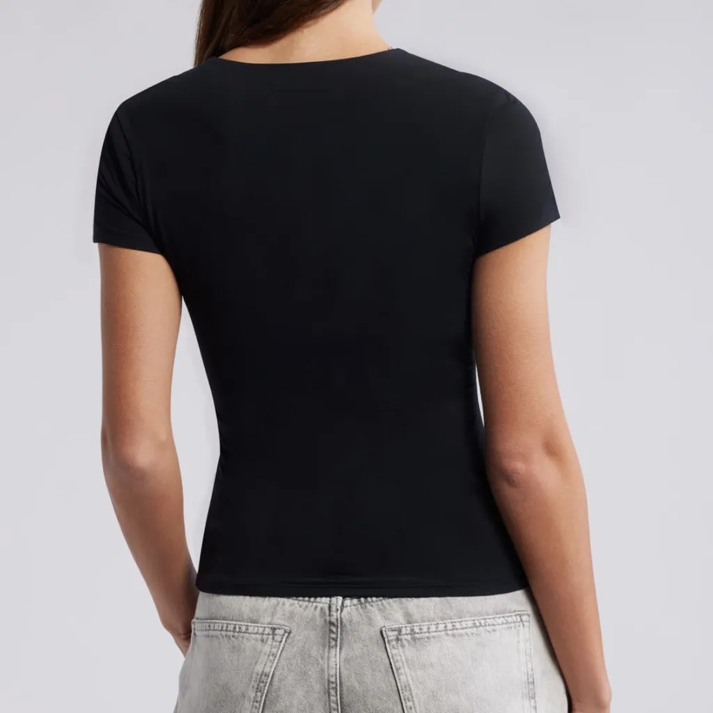 Open Edit Smooth Edit Lite Cap Sleeve T-Shirt Black Size Extra Small XS - Image 2