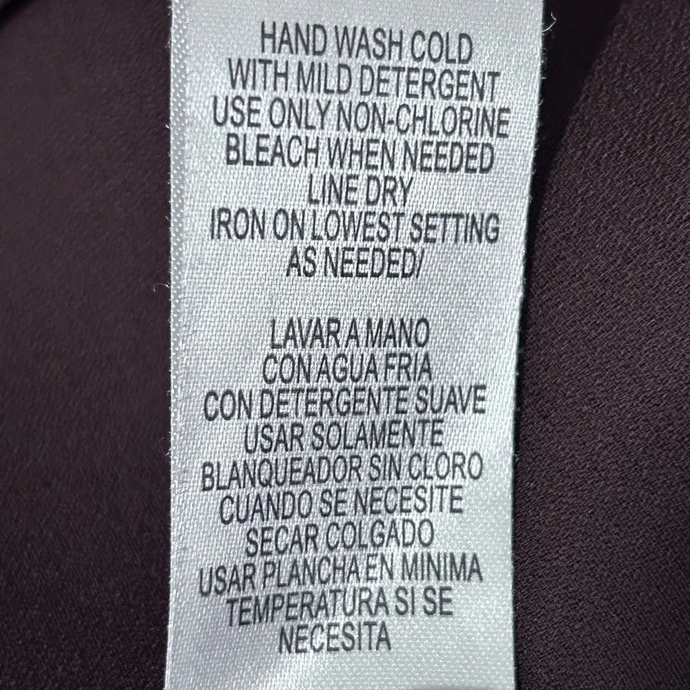 Studio I Petite Women's Brown Blue Sleeveless Dress w/Ruffled‎ Hem Size 6P - Image 5