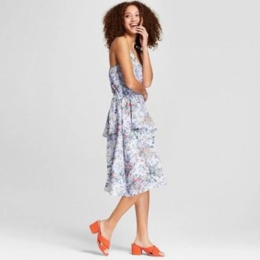 ✨5xHP✨Purple Floral Tiered Ruffle Skirt Dress✨ - Image 2