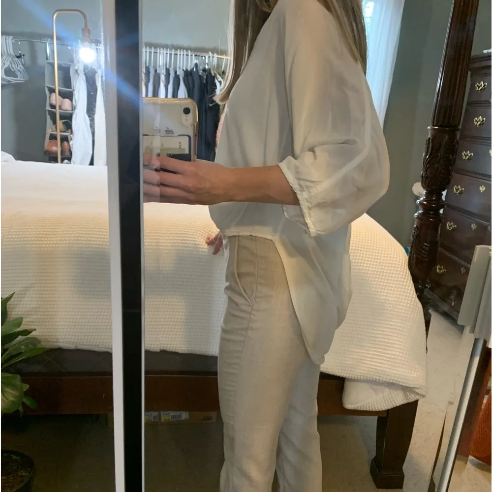 Oversized White Anthropologie Blouse - Image 3