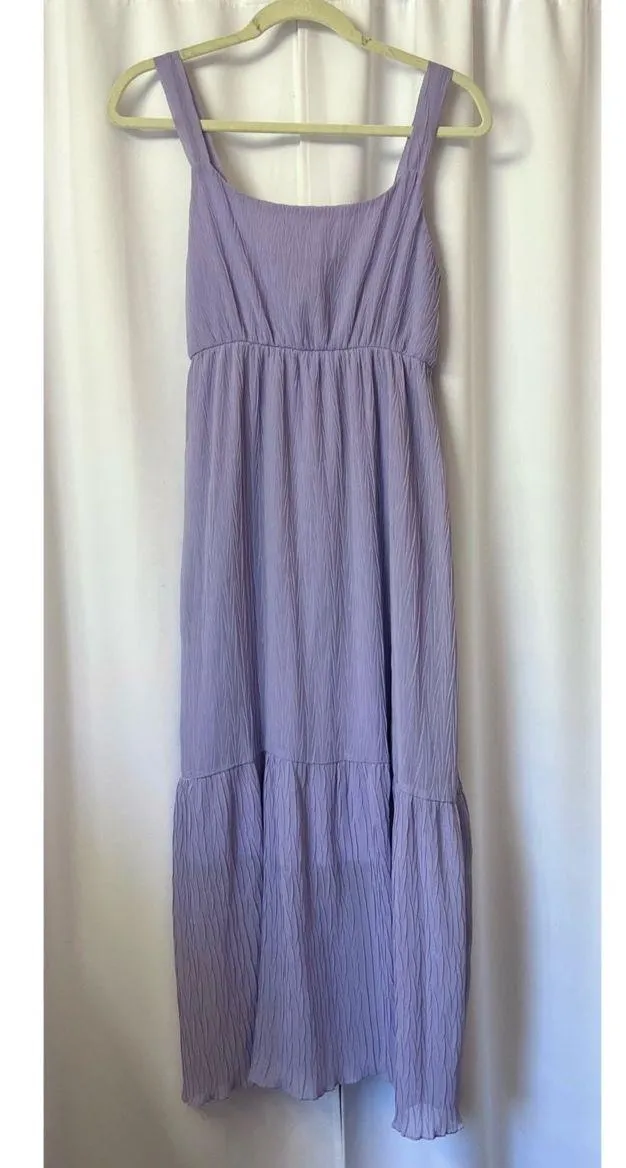 Purple Midi Chiffon Summer Sun Barbie Dress Size Medium - Image 2