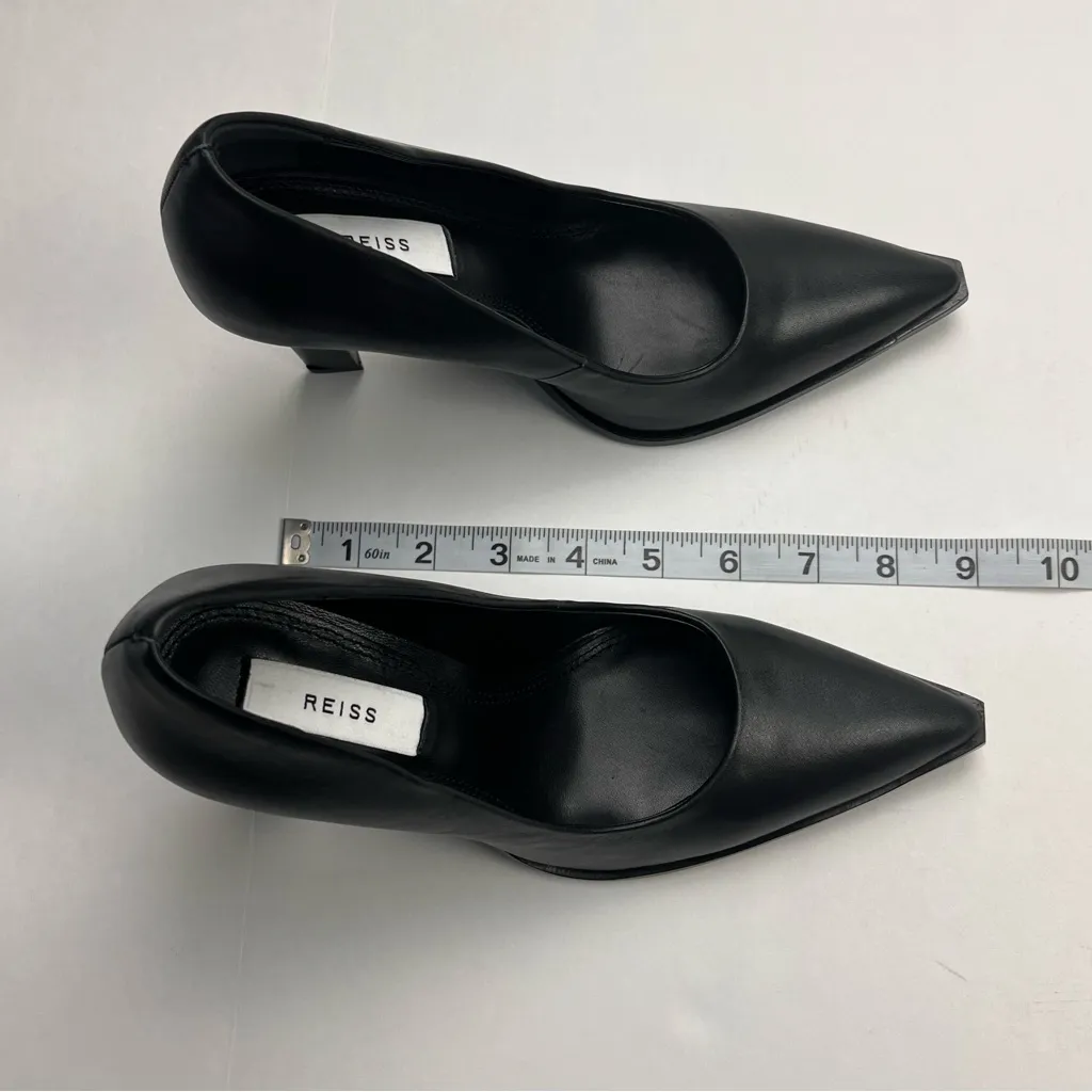 Reiss Womens Size 36 5.5 Black Ada Court Leather 4 inch Heel Shoes Office NEW‎ - Image 4