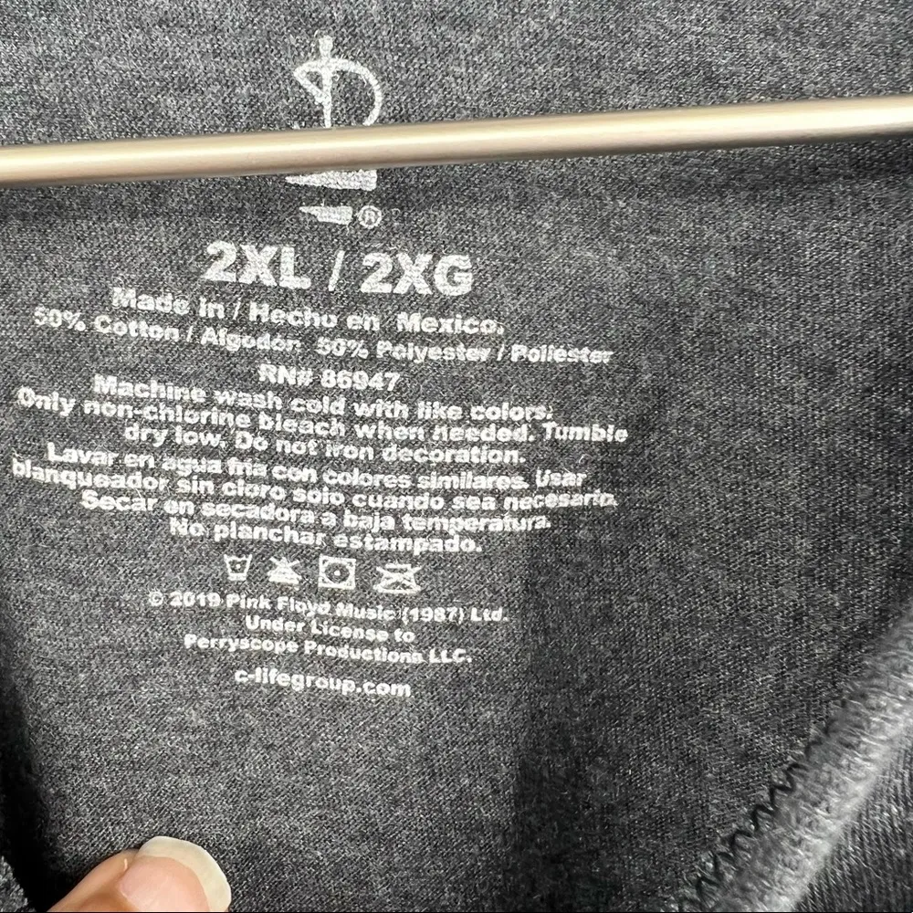 Pink Floyd Graphic Band Tee Gray Sz 2X - Image 3