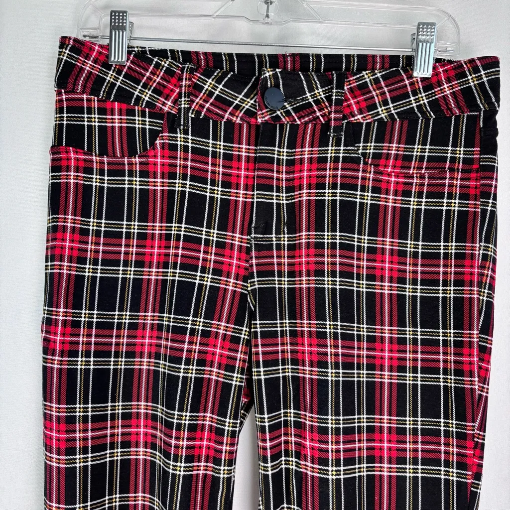 Seven 7 women's red tartan plaid skinny stretchy leggings size 8 - Image 3
