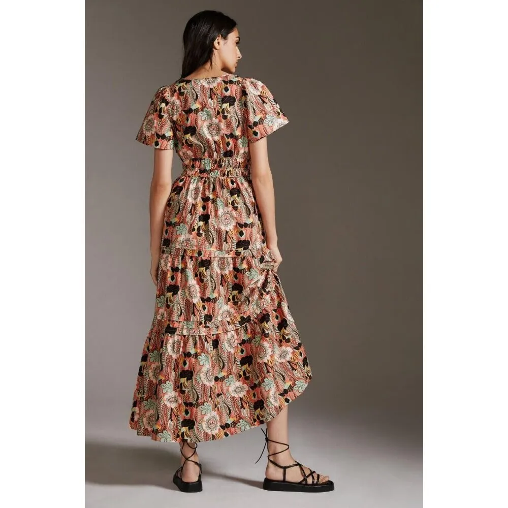 NWT Anthropologie Maeve Somerset Maxi in Botanic Garden Tiered Cotton Dress M - Image 2