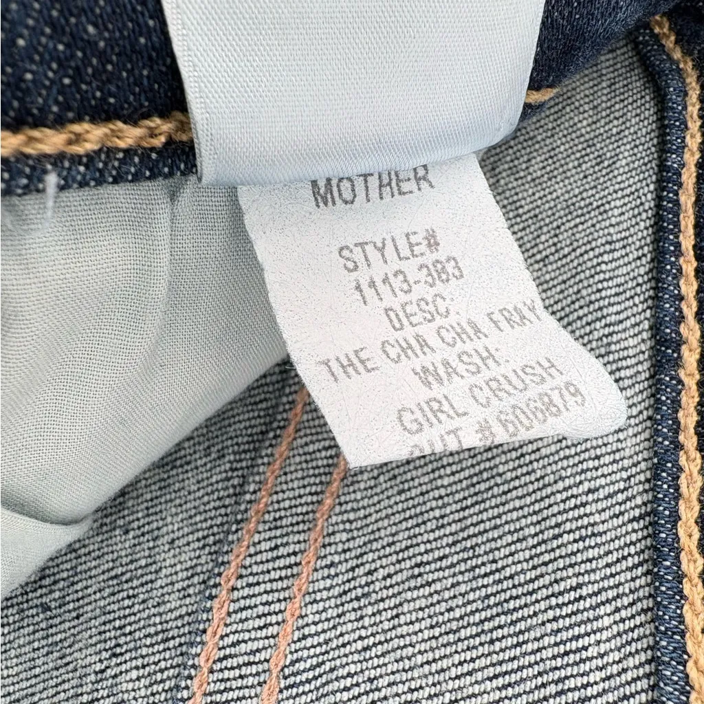 MOTHER The Cha Cha Fray High Rise Crop Jeans in Girl Crush | Sz 27 | Medium Wash Blue - Image 15