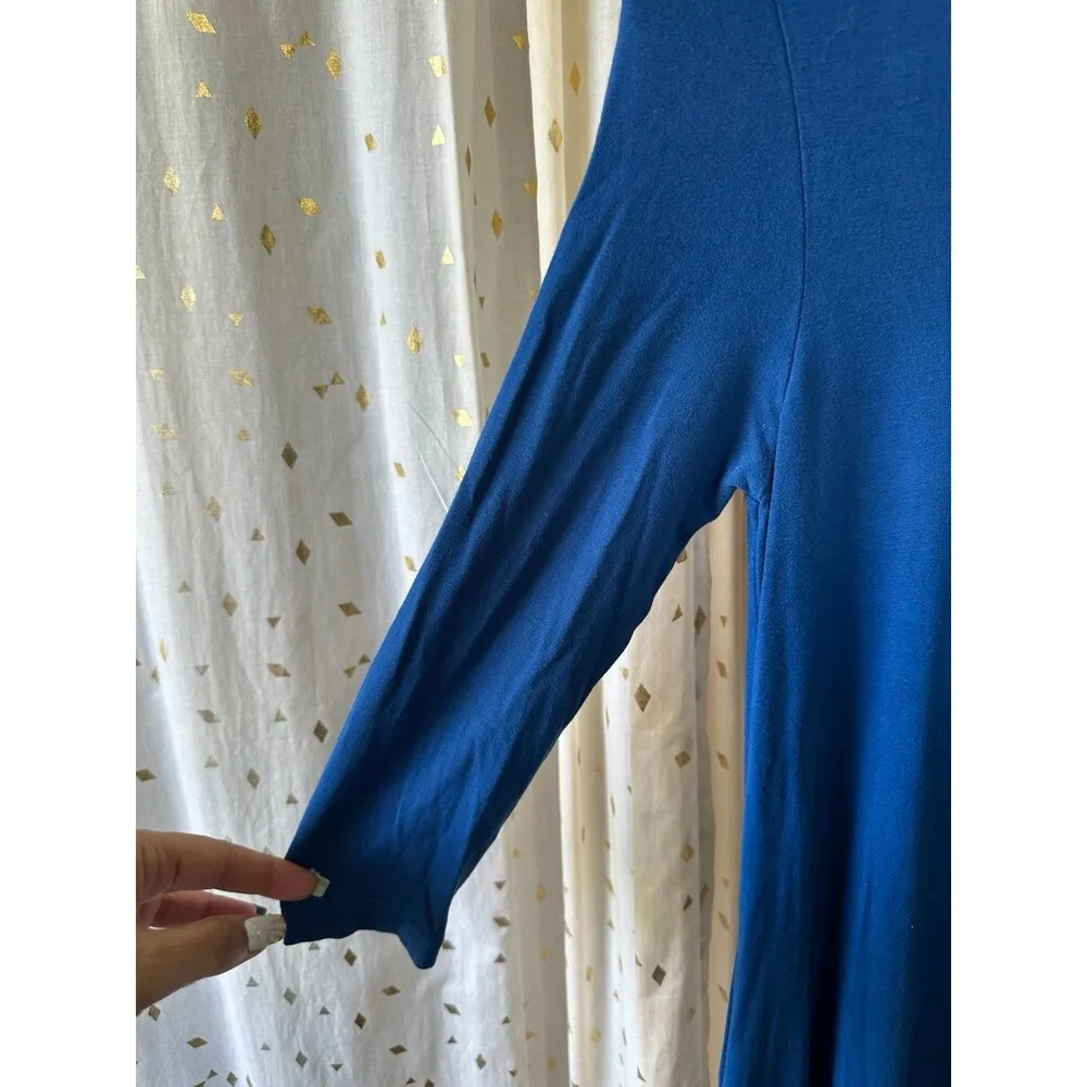 Ava Sky Custom Minnie Mouse Disney Stretch Tunic Quarter Sleeves Pockets Dress M Blue Size M - Image 4