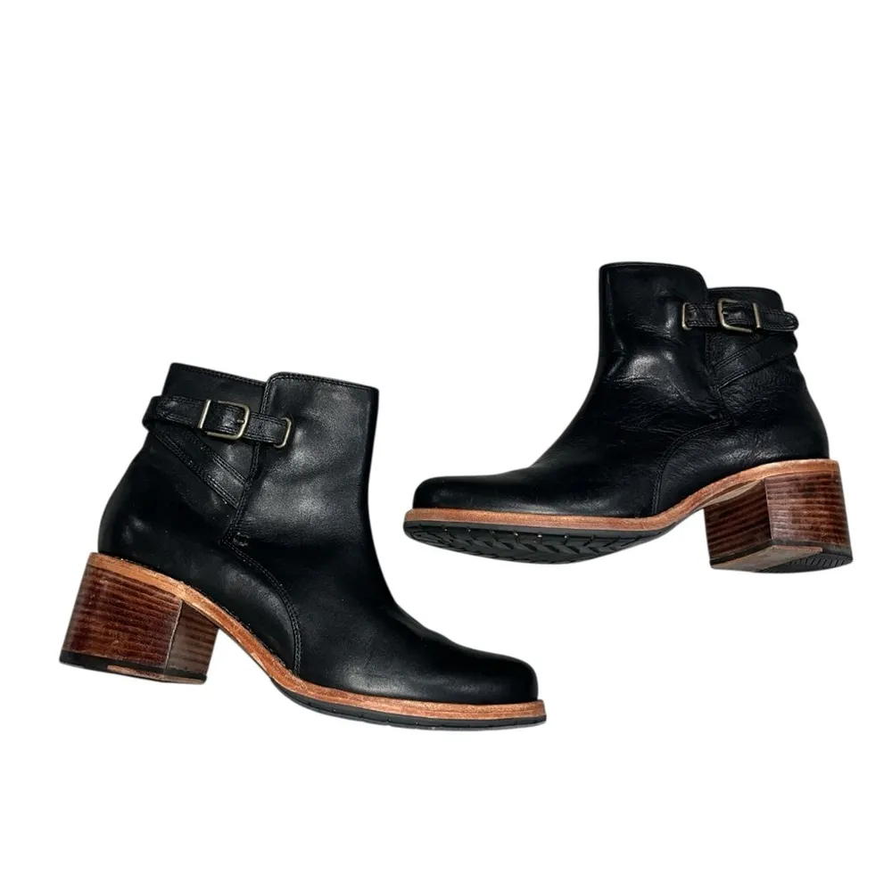 Clarks Black Leather Clarkdale Jax Boots Booties Ankle Boots size 8.5 - Image 6