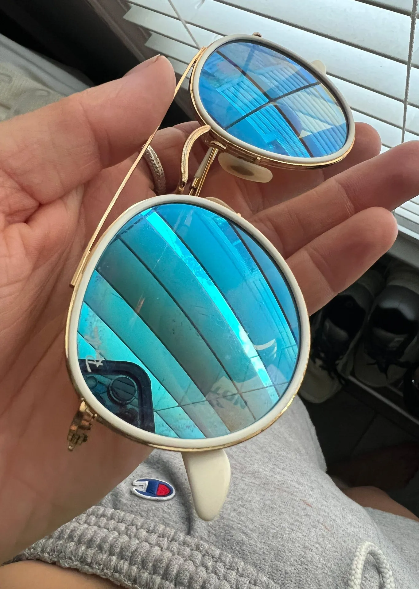 Ray-Ban Blue And White  Sunglasses - Image 3