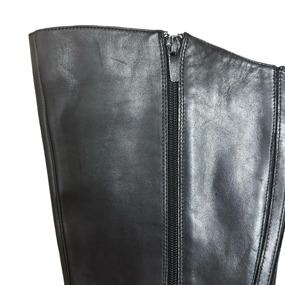 Me Too Tall Black Leather Boots Size 6.5 - Image 11