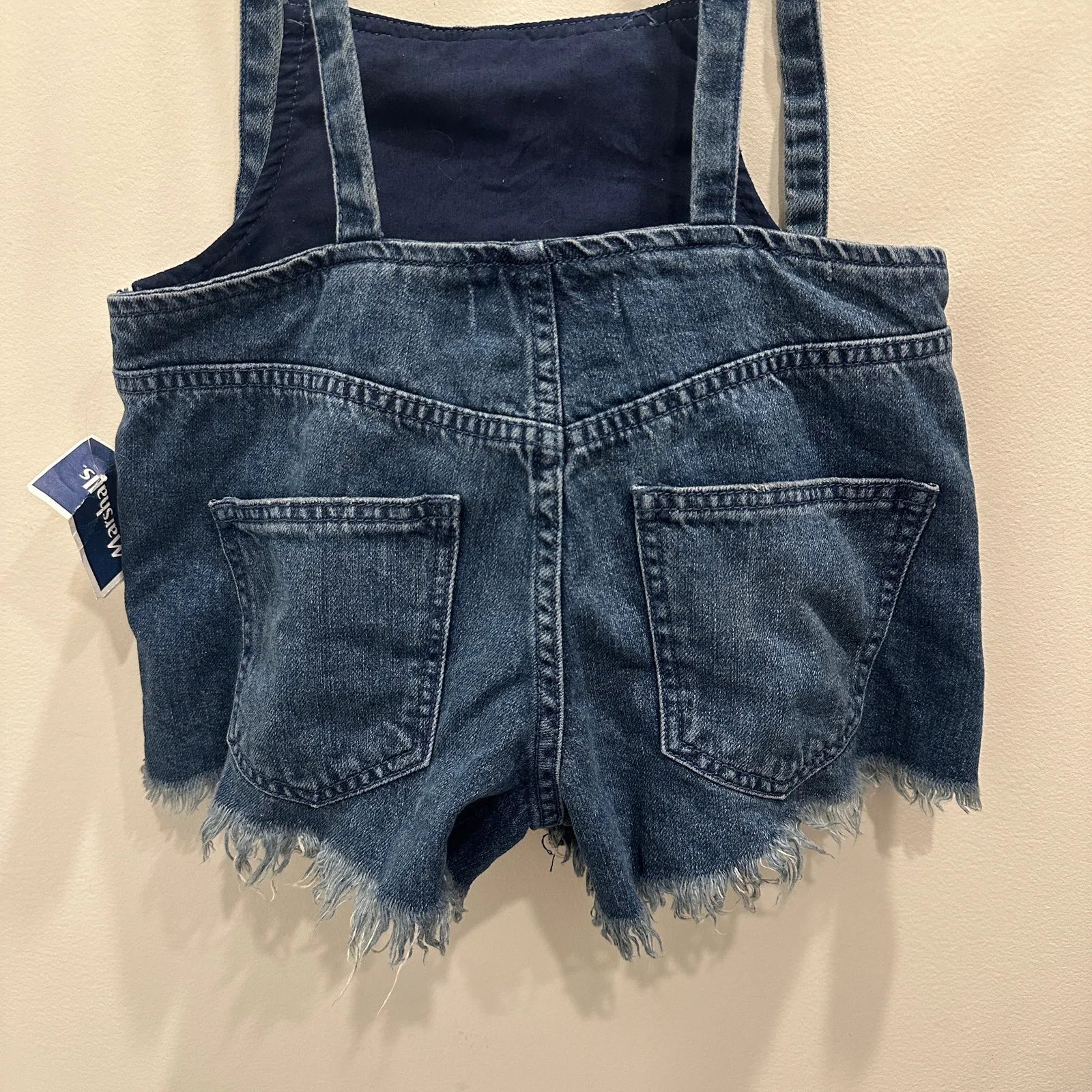 Free People We The Free Denim Strappy Shortalls Suspender Overall Shorts Twee 25 - Image 8