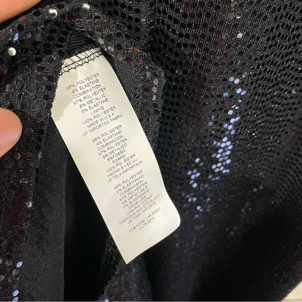 Bebe sequin mesh insert maxi formal black dress Size XXS adjustable straps - Image 15