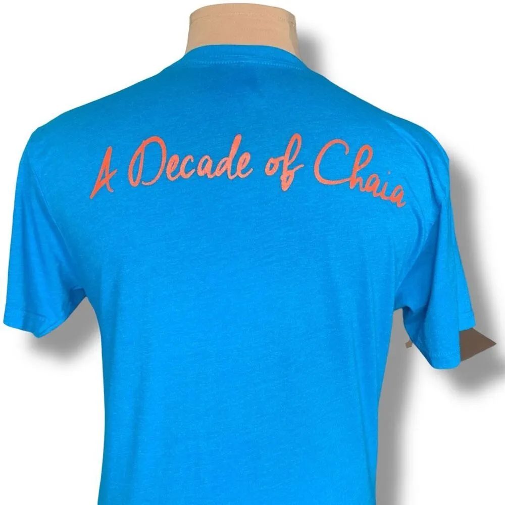 Chaia Tacos Ten Carrot Tally Tee Blue Orange Short Sleeve Crewneck Tshirt Medium - Image 3