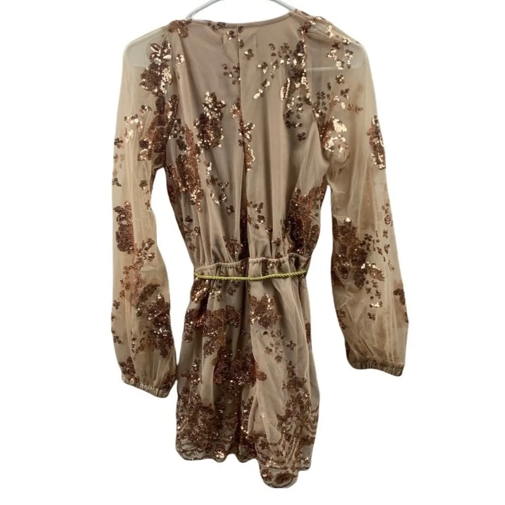 Lilac Shade Women's Gold Sparkling Romper Size XS - Image 2