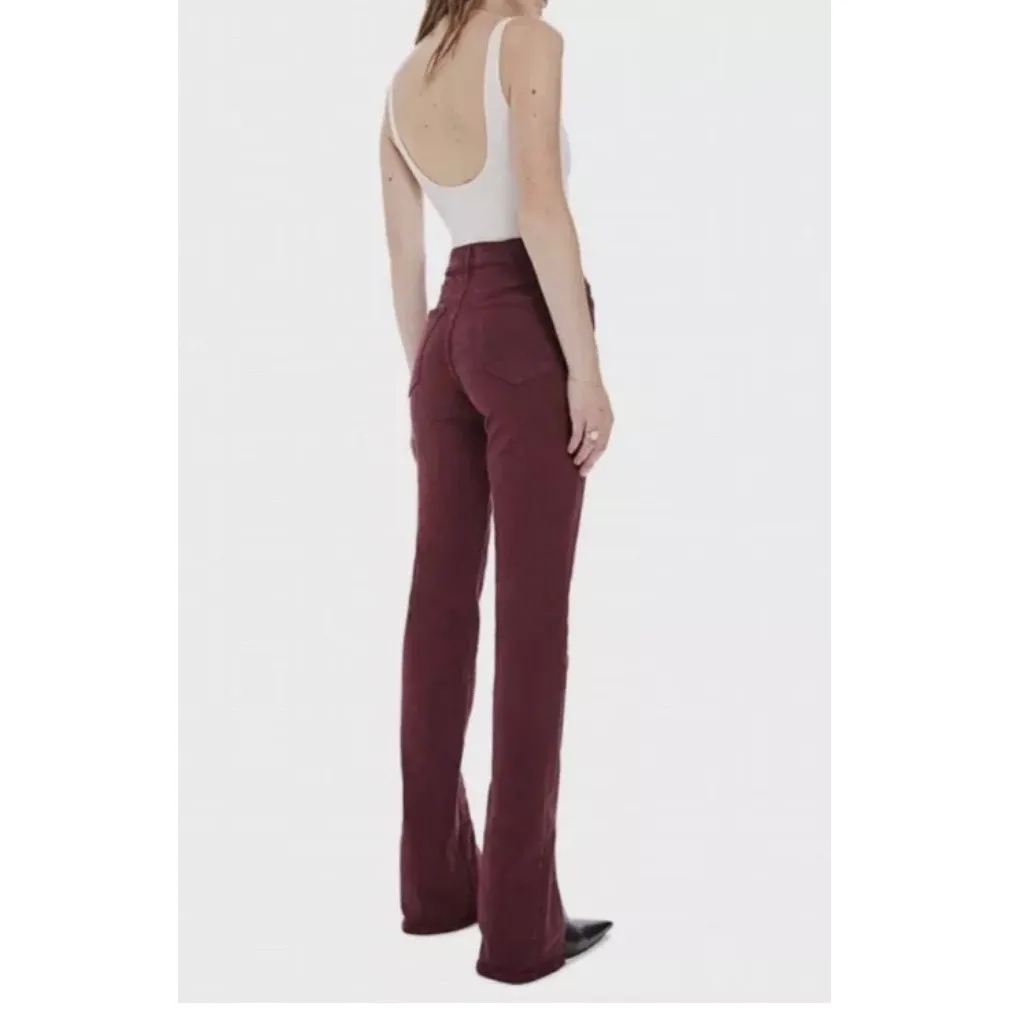 Mother Jeans The Rascal Sliced Up Heel Jeans In Burgundy Women’s Size 24 NWOT Red - Image 3