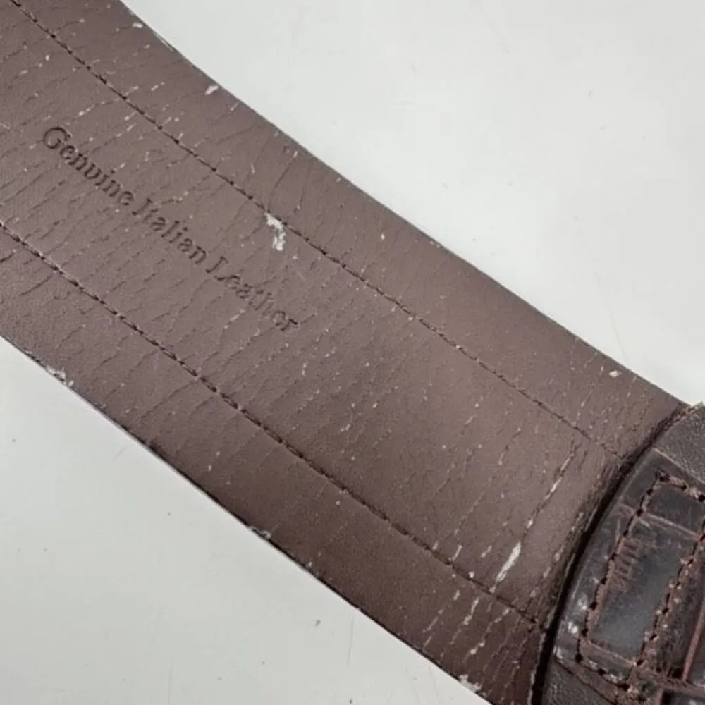 Carlisle Women's Leather Crocodile Head Tail Rhinestones Buckle Belt Brown XS‎ - Image 11