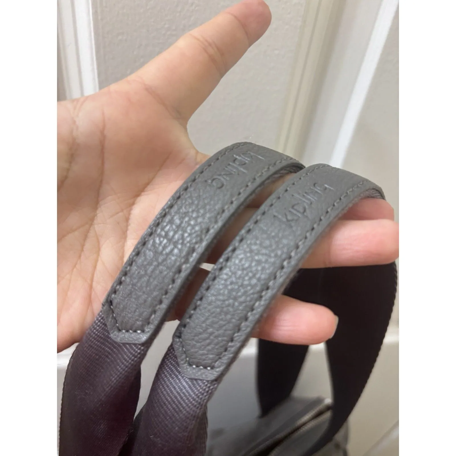 Kipling Rare GRAY Nylon BIG Pocket FRONT Large Weekend Travel Tote Bag - Image 7