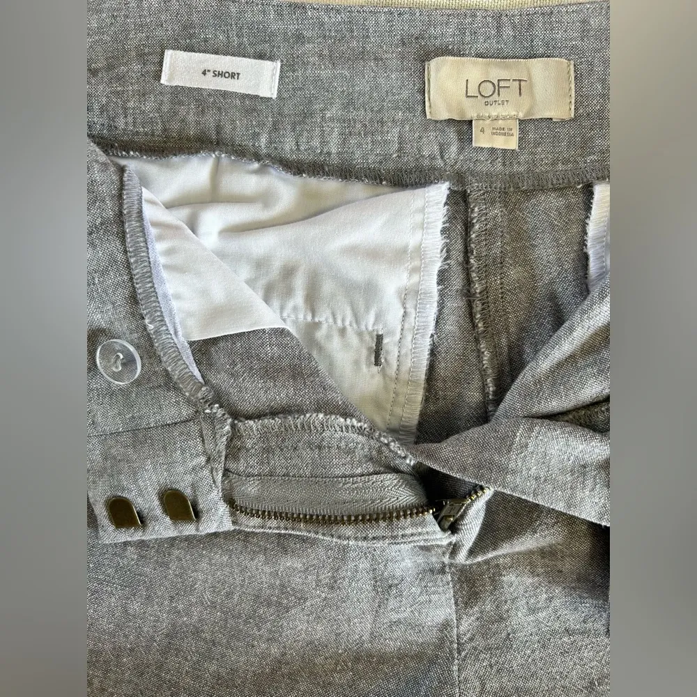 Loft  Gray High Waist Ruffle Hem Shorts - Image 8