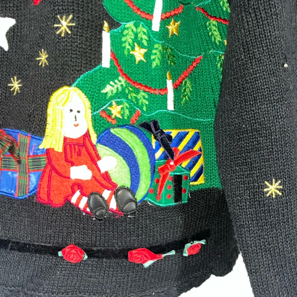 Designers Original Studio Christmas Sweater Black Size M - Image 4