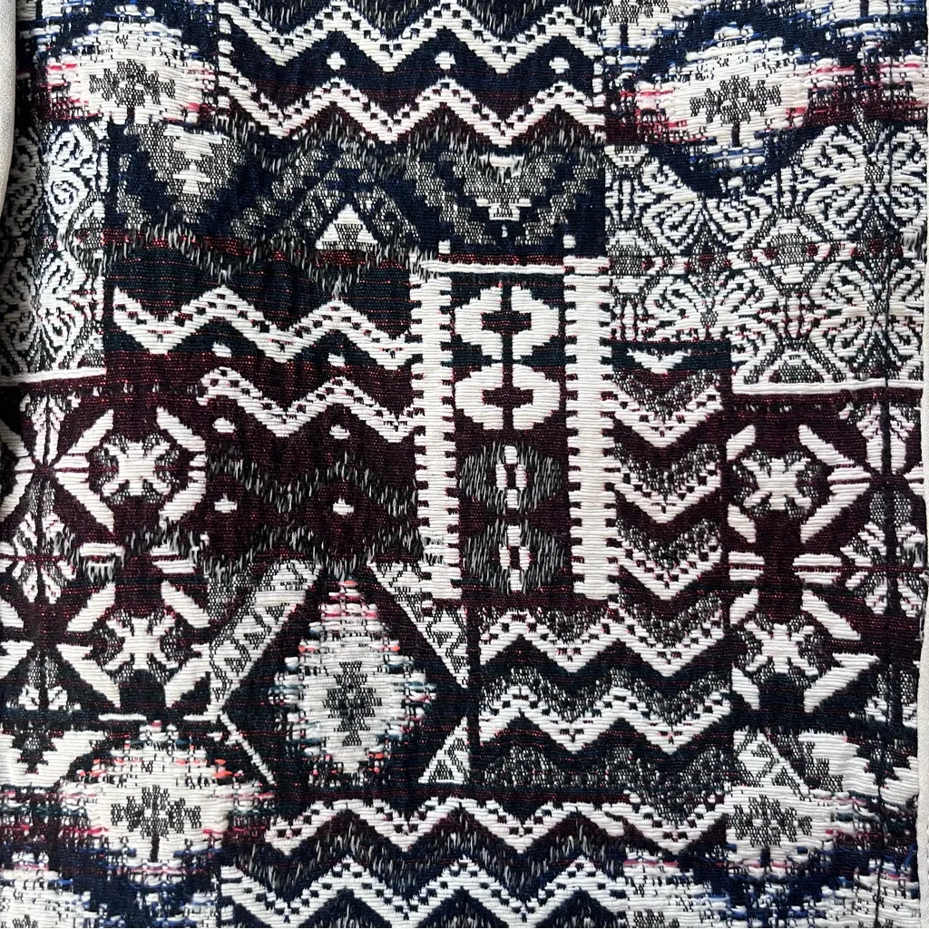 ZARA Women’s Moroccan Tapestry Blazer Jacket M | Boho Chic Pockets Bold Pattern - Image 14