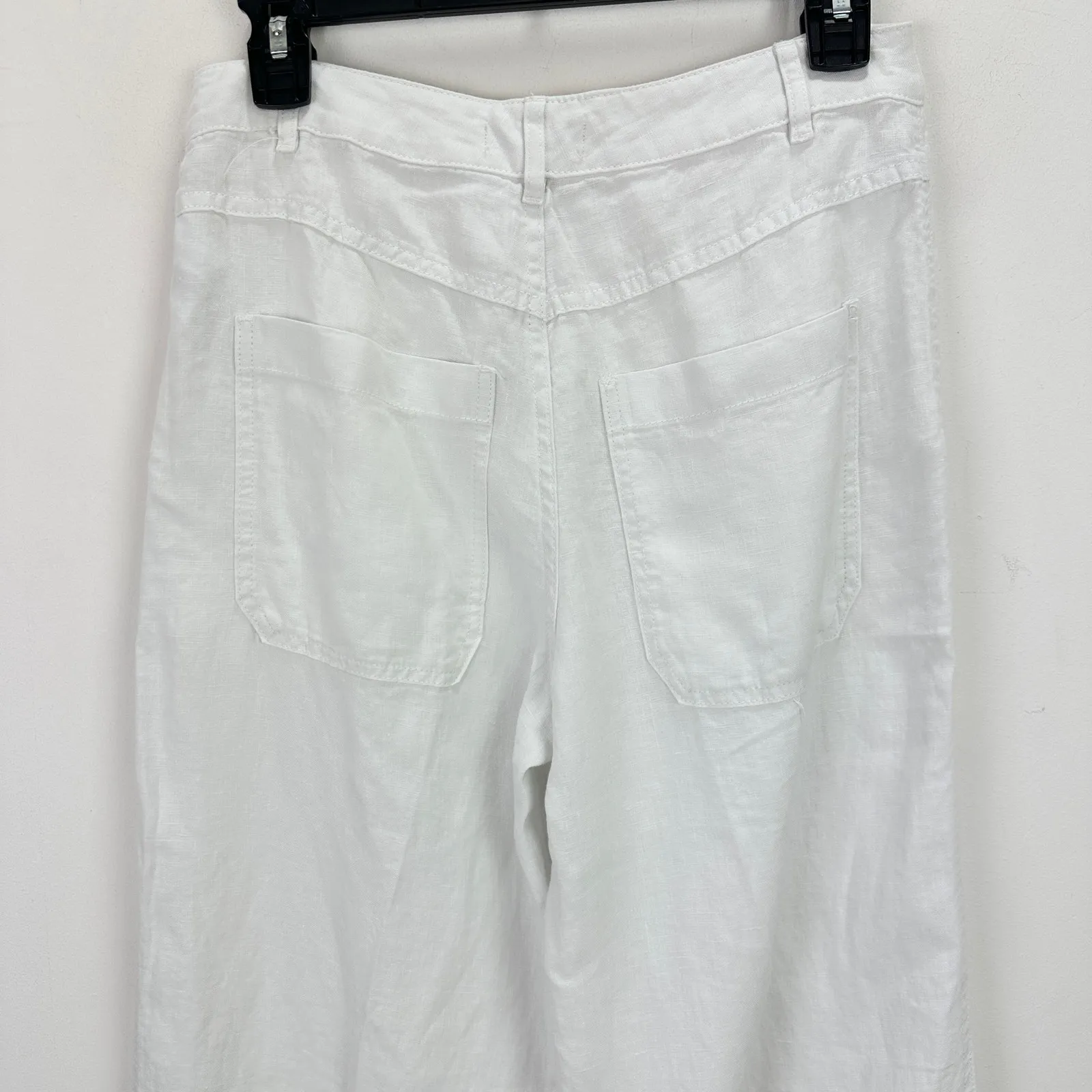Madewell The Zoe Relaxed Wide Pant in 100% Linen Salt White Minimalist US 0 NWT - Image 12