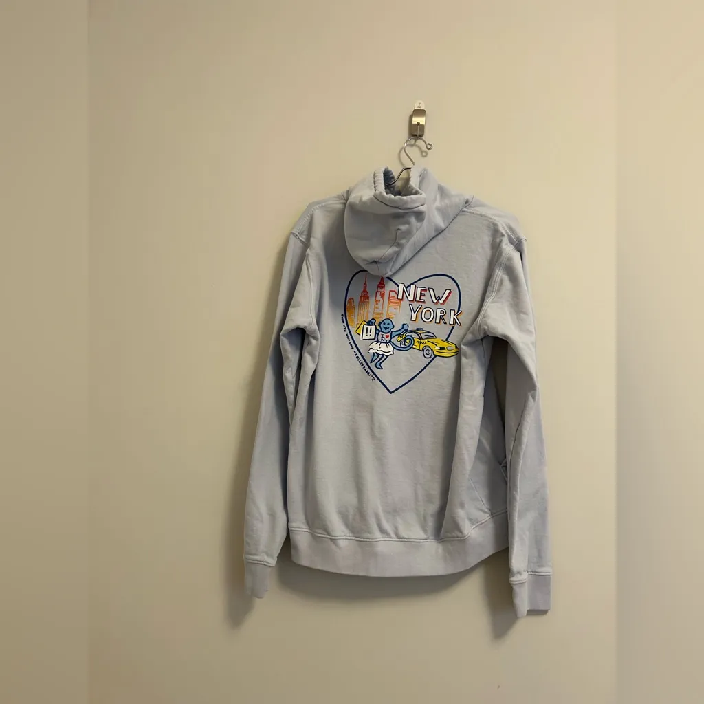 Roller Rabbit Monkey in the City Hoodie in Light Blue size Small (S) - Image 3