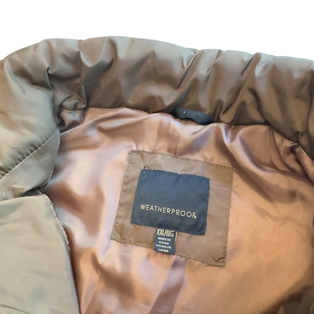 Weatherproof Brown Quilted Puffer Vest XXL Gold Snap Accent Zip Pockets EUC - Image 13