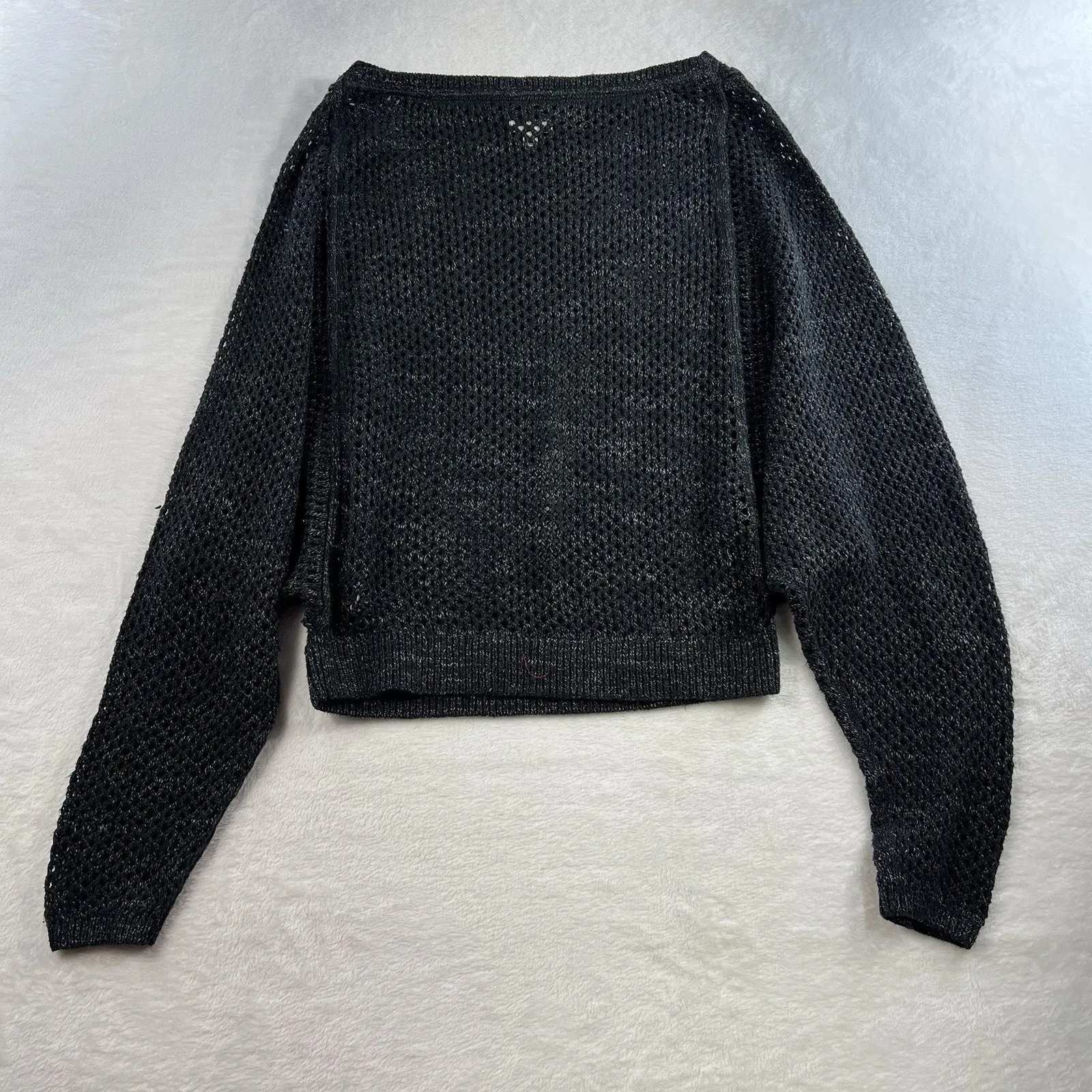 Anthropologie Pilcro Open Stitch Crew Neck Sweater Gray Slouchy Oversized Knit - Image 14