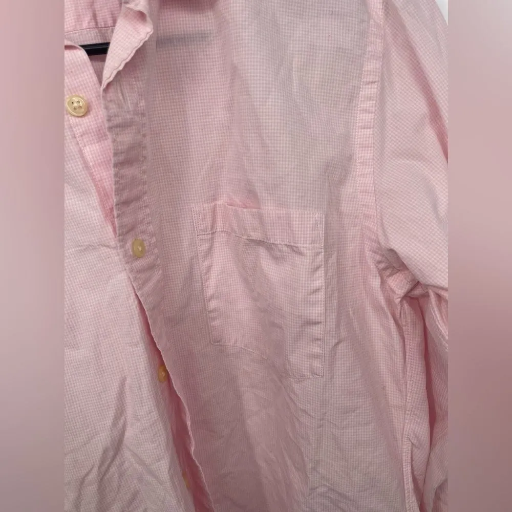 J.Crew men's button down pink and white‎ shirt so size small - Image 3
