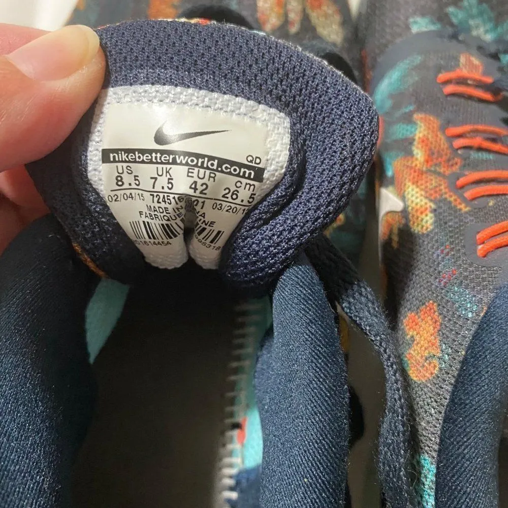 Rare Nike 5.0 Photosynthesis Obsidian Teal Floral Nike Free 5.0 Womans or mens b Orange Size 8.5 - Image 3