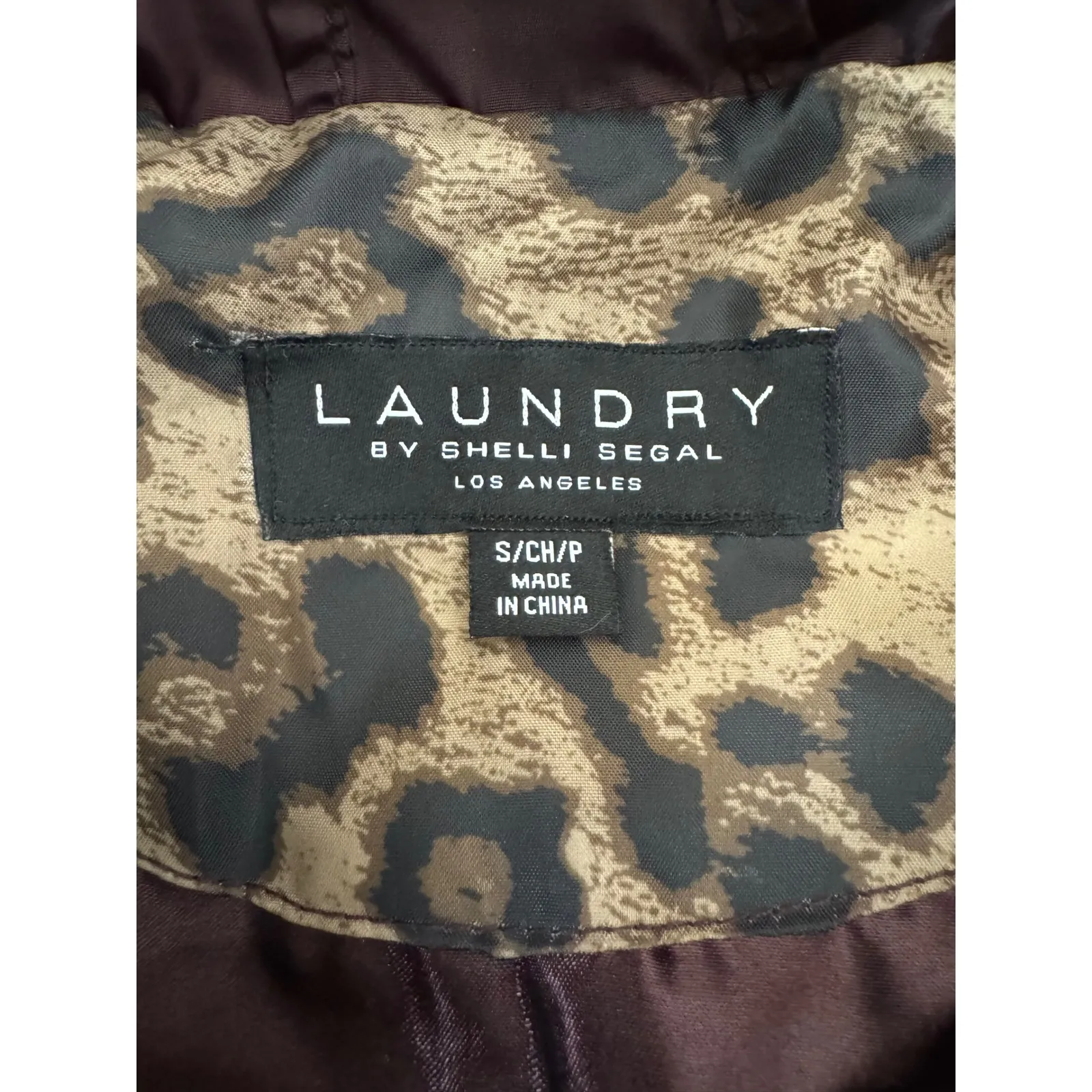 Laundry by Shelli Segal Puffer Coat Faux Fur Hood Burgundy Size Small - Image 8