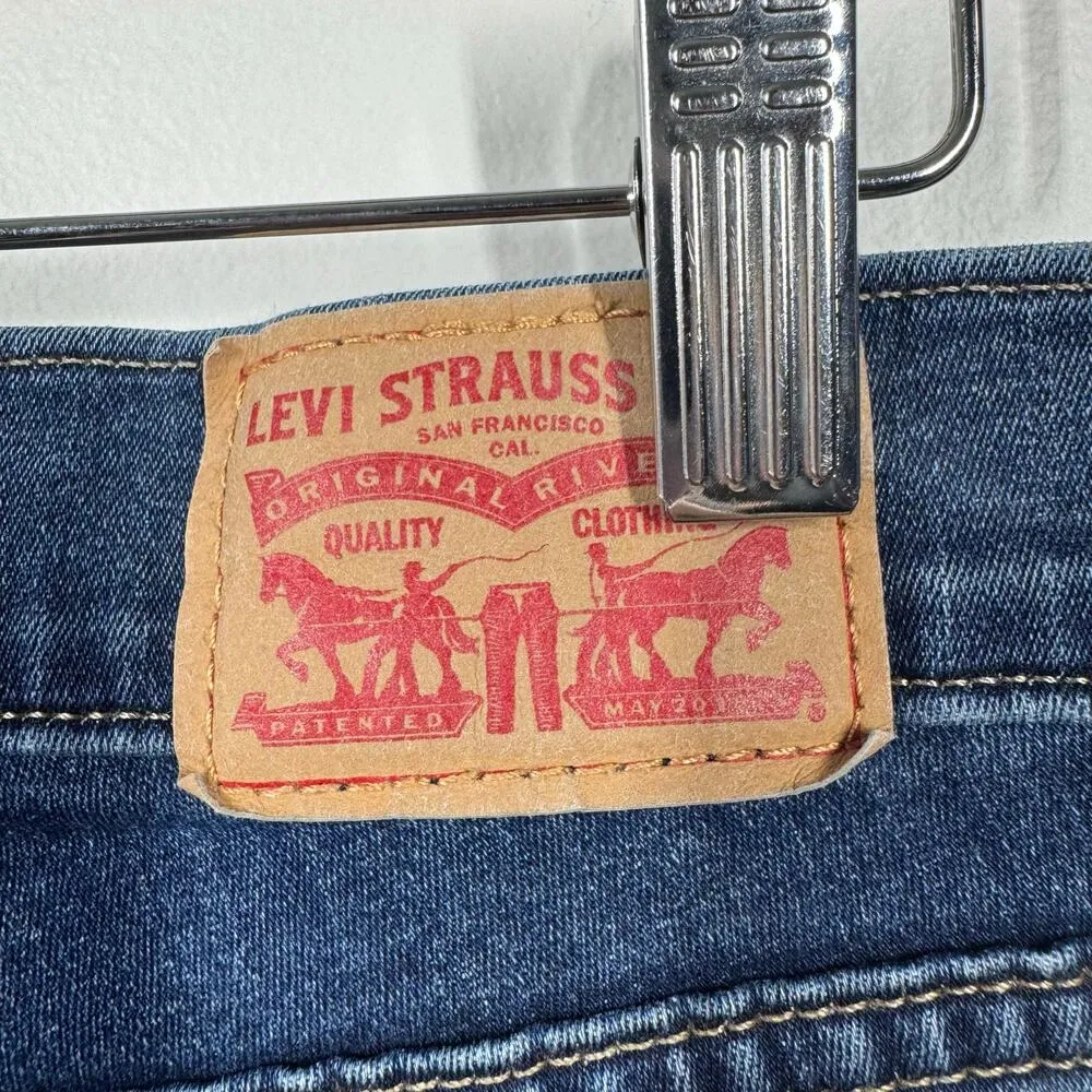 Levi Curvy Bootcut Jeans Women 29 Blue Dark Wash Western Boho Festival Concert - Image 6