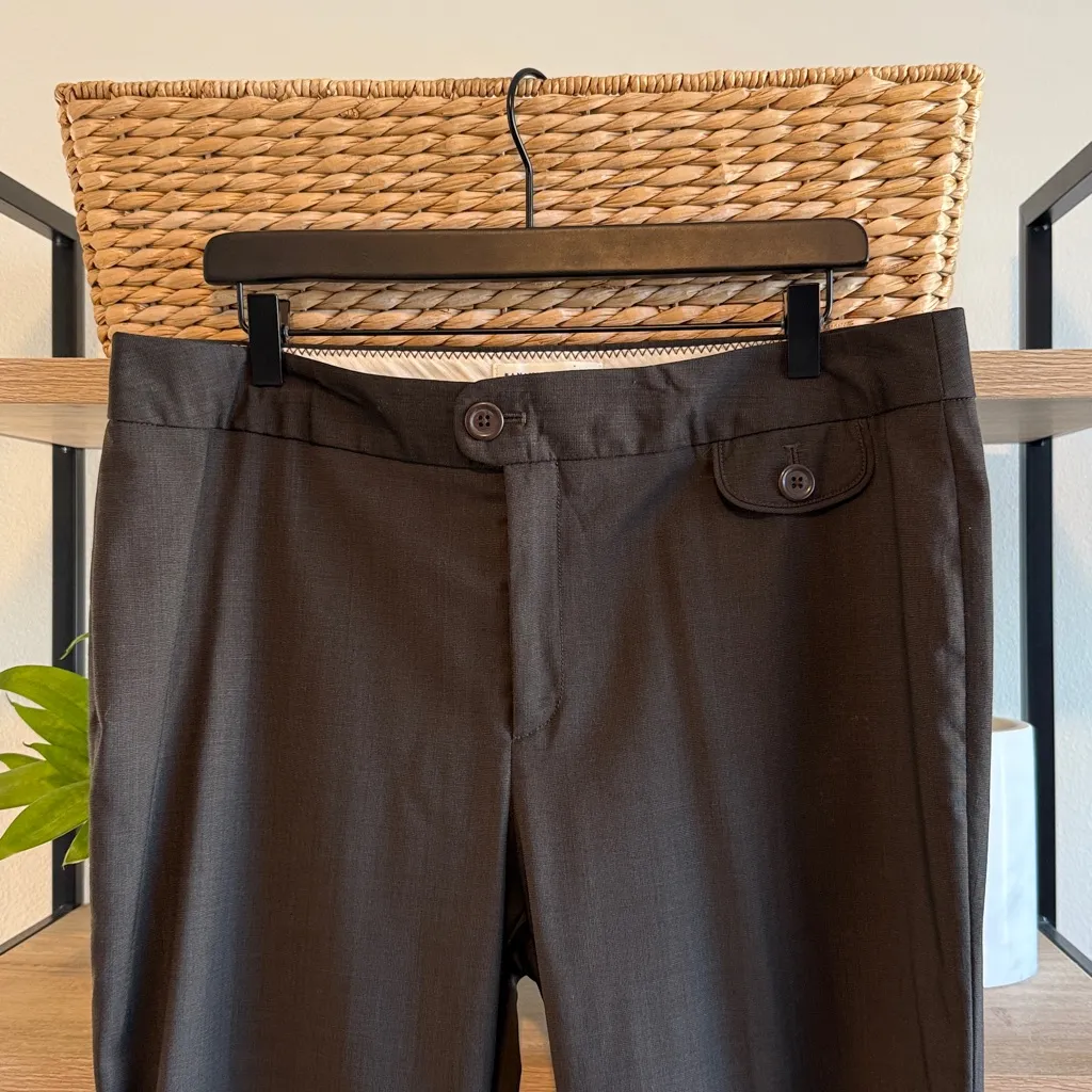 Banana Republic Martin Fit Wool MidRise Bootcut Brown Woven Career Dress Pant 14 - Image 2