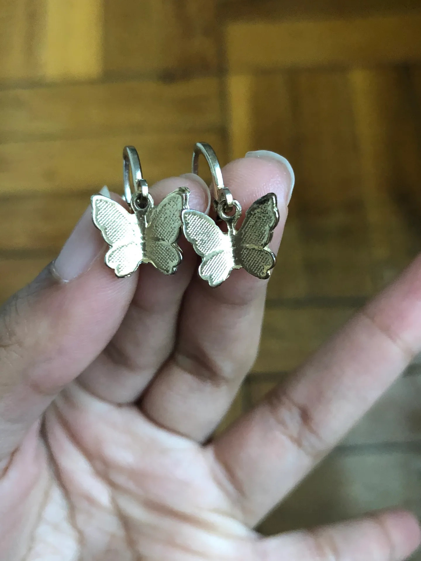 Butterfly Gold Dangle Earrings  - Image 5