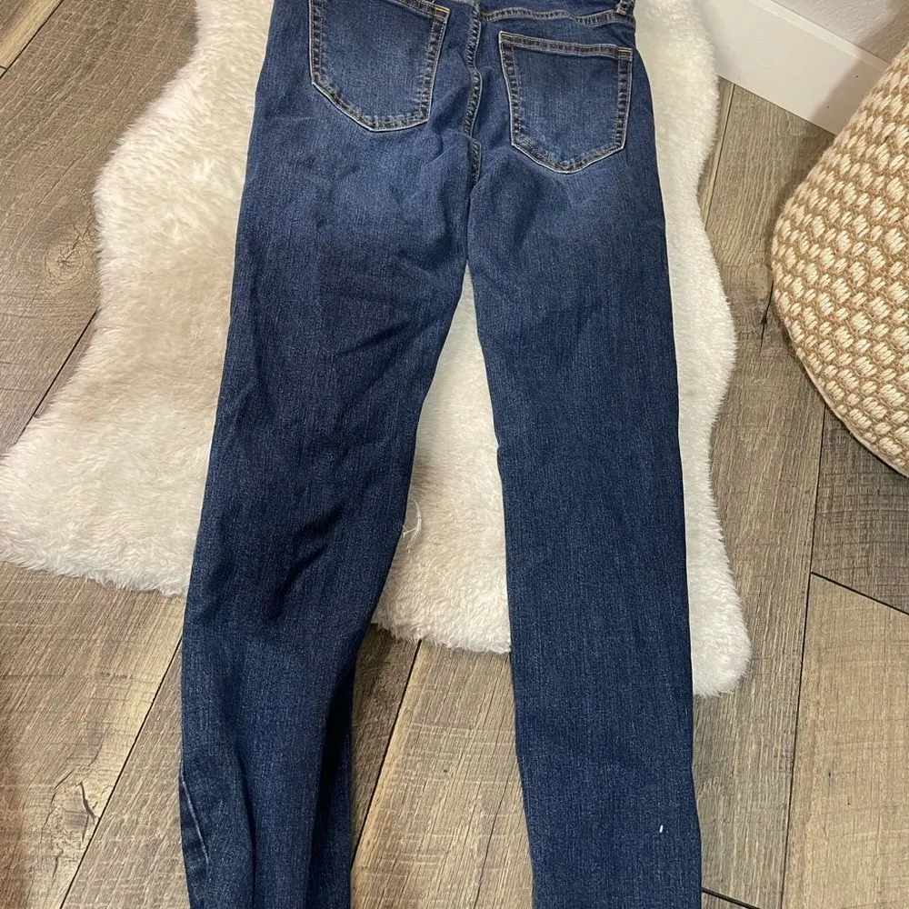 Wild Fable Dark Wash Distressed Raw Hem Skinny Jeans - Image 5