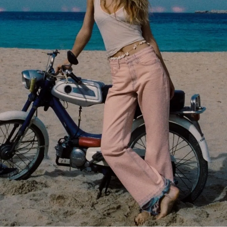 Zara Pink Tinted Bootcut Jeans - Image 2