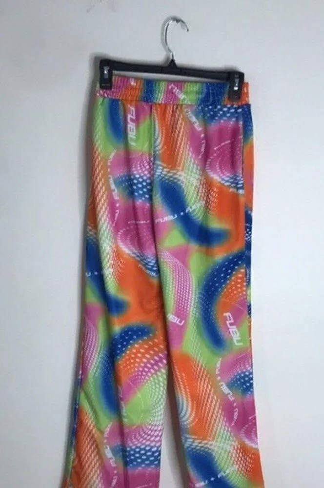 Fubu 05 forever 21 colorful abstract pride collection pants size small y2k cute Orange - Image 10