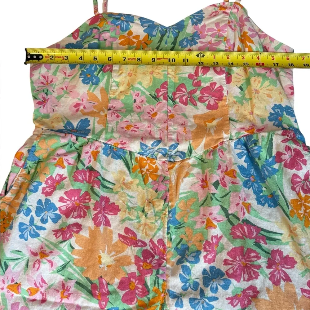 Old Navy Fit & Flare Cami Romper Floral Linen Blend Womens Size XL - Image 12