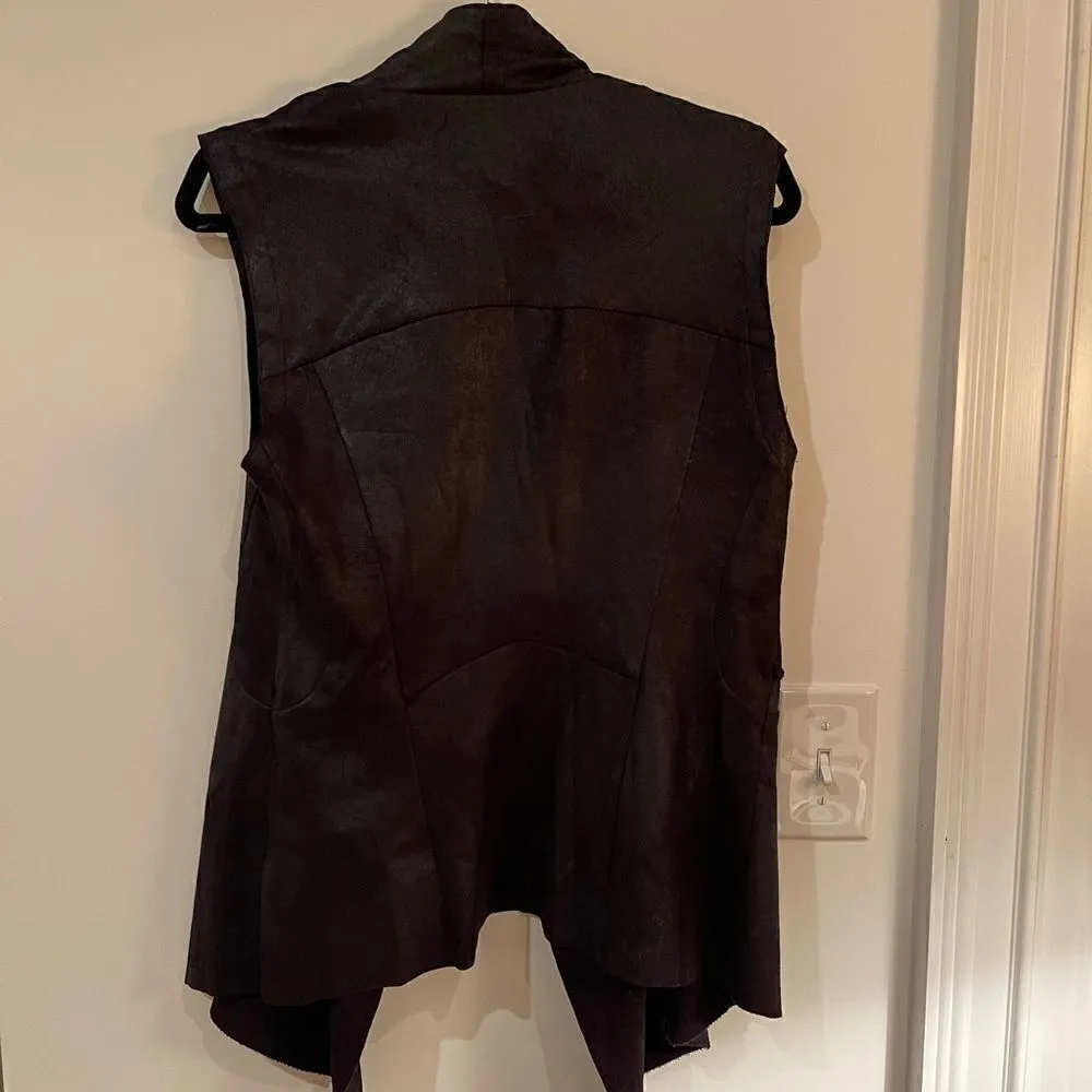 Zara Shiny Material Black Vest Size Small - Image 4