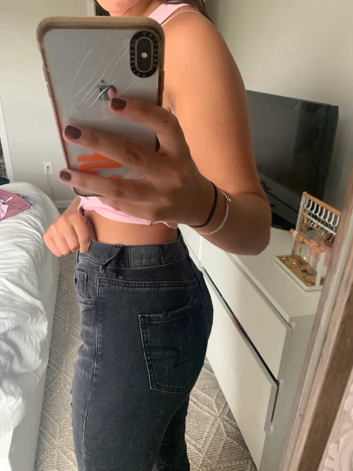 American Eagle Black Mom Jeans  - Image 2